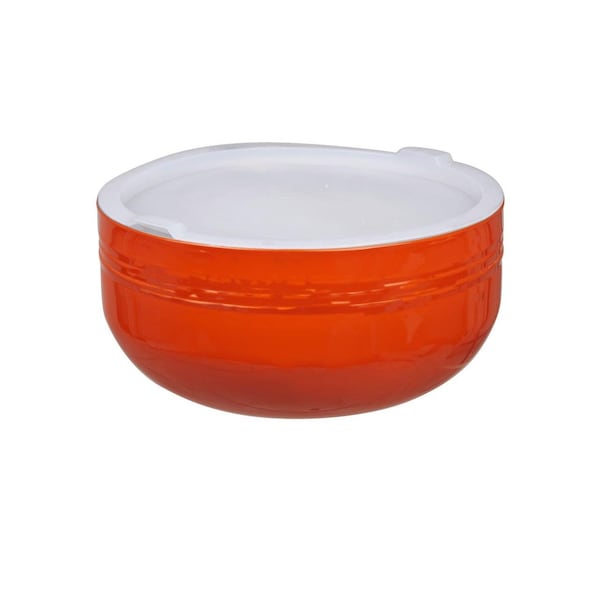 Bon Chef Cold Wave Bowl & Stacking Cover 13 7/8" Dia X 6 7/8" H 10 Qt 2 Oz 9320ORANGE - main